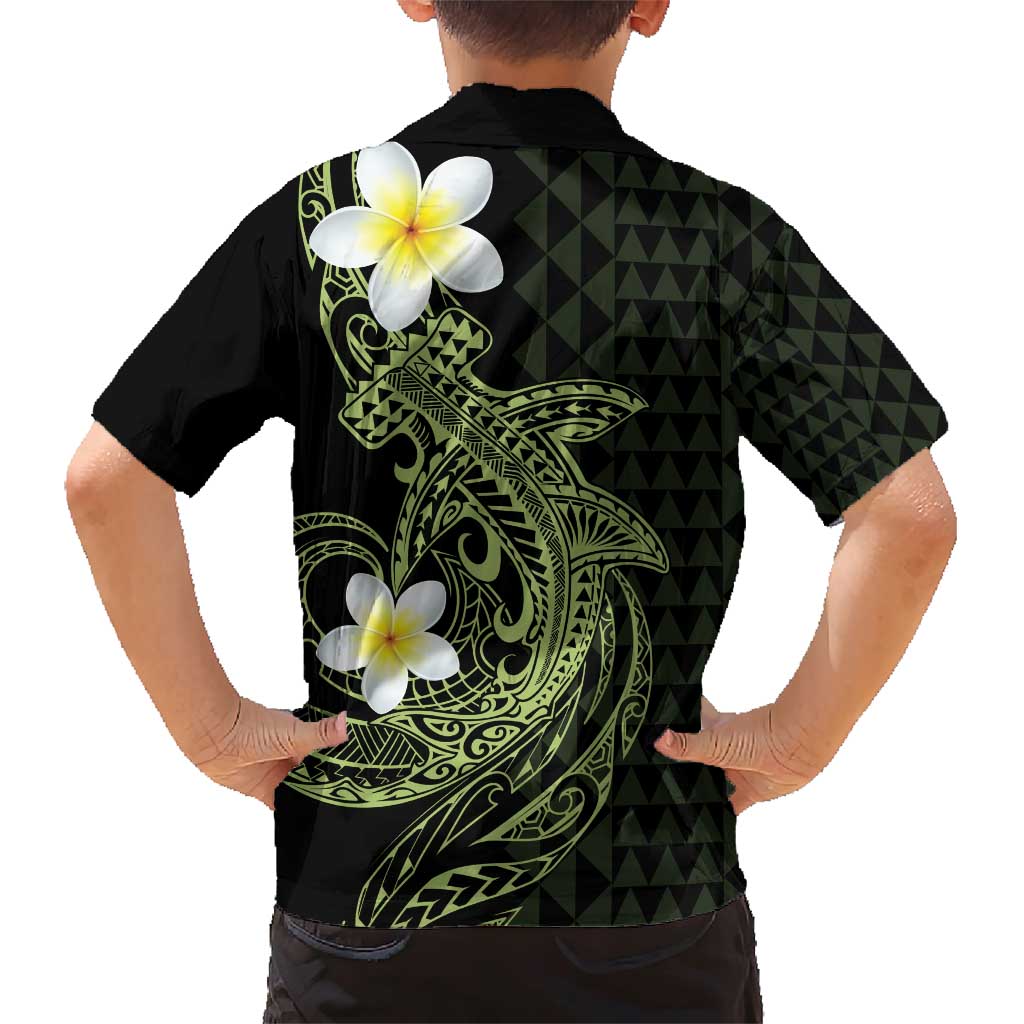 Aloha Hammerhead Shark Family Matching Short Sleeve Bodycon Dress and Hawaiian Shirt Lime Rickey Hawaiian Kakau Tribal Tattoo LT9 - Polynesian Pride