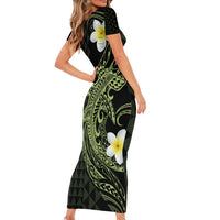Aloha Hammerhead Shark Family Matching Short Sleeve Bodycon Dress and Hawaiian Shirt Lime Rickey Hawaiian Kakau Tribal Tattoo LT9 - Polynesian Pride