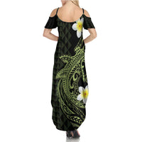 Aloha Hammerhead Shark Family Matching Summer Maxi Dress and Hawaiian Shirt Lime Rickey Hawaiian Kakau Tribal Tattoo LT9 - Polynesian Pride