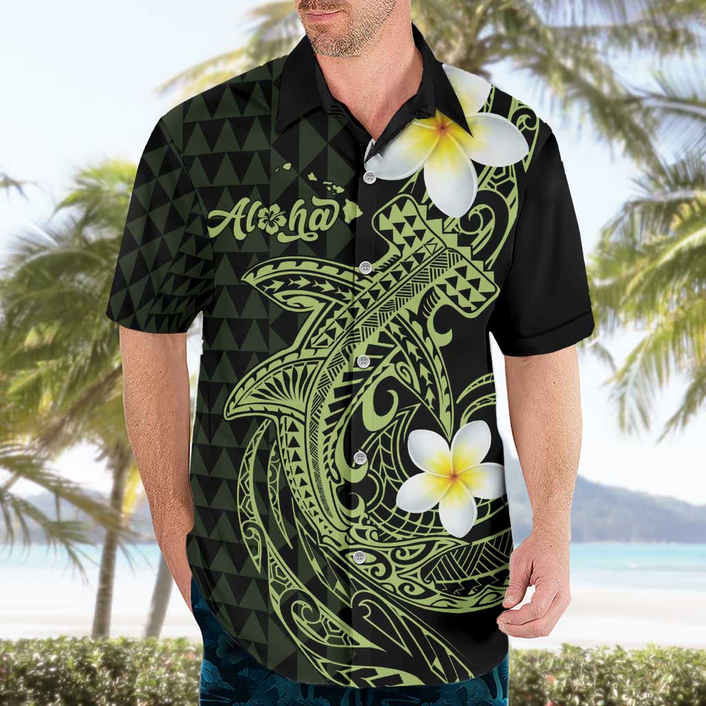 Aloha Hammerhead Shark Hawaiian Shirt Lime Rickey Hawaiian Kakau Tribal Tattoo LT9 - Polynesian Pride