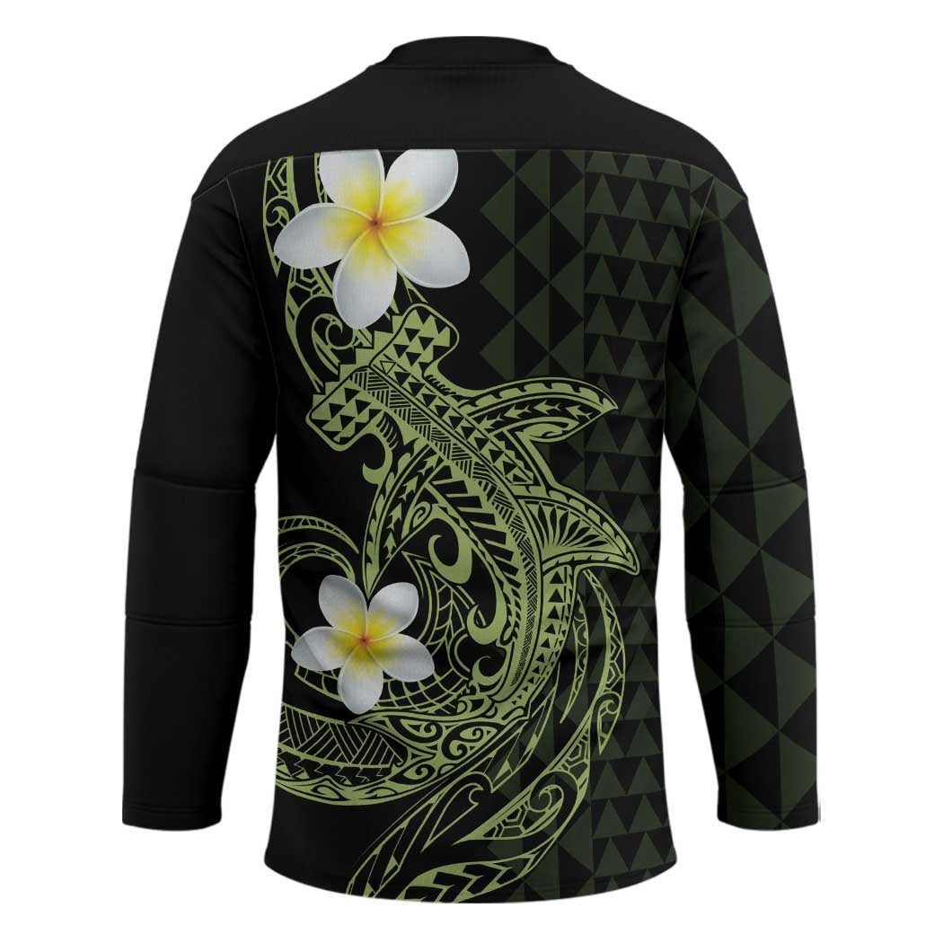 Aloha Hammerhead Shark Hockey Jersey Lime Rickey Hawaiian Kakau Tribal Tattoo LT9 - Polynesian Pride