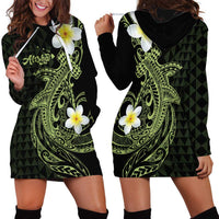 Aloha Hammerhead Shark Hoodie Dress Lime Rickey Hawaiian Kakau Tribal Tattoo LT9 - Polynesian Pride