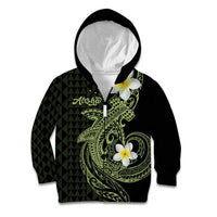 Aloha Hammerhead Shark Kid Hoodie Lime Rickey Hawaiian Kakau Tribal Tattoo LT9 Zip Hoodie Lime - Polynesian Pride