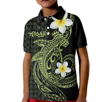 Aloha Hammerhead Shark Kid Polo Shirt Lime Rickey Hawaiian Kakau Tribal Tattoo LT9 Kid Lime - Polynesian Pride