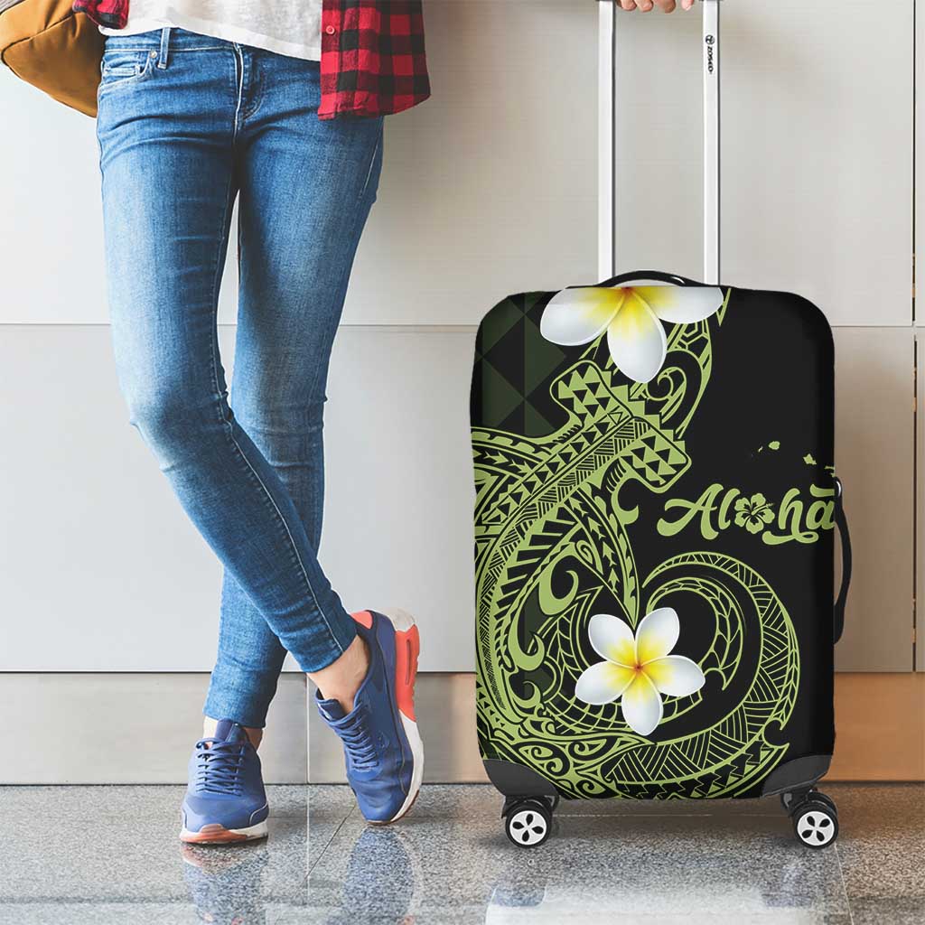 Aloha Hammerhead Shark Luggage Cover Lime Rickey Hawaiian Kakau Tribal Tattoo LT9 - Polynesian Pride