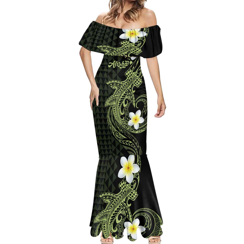 Aloha Hammerhead Shark Mermaid Dress Lime Rickey Hawaiian Kakau Tribal Tattoo LT9 - Polynesian Pride