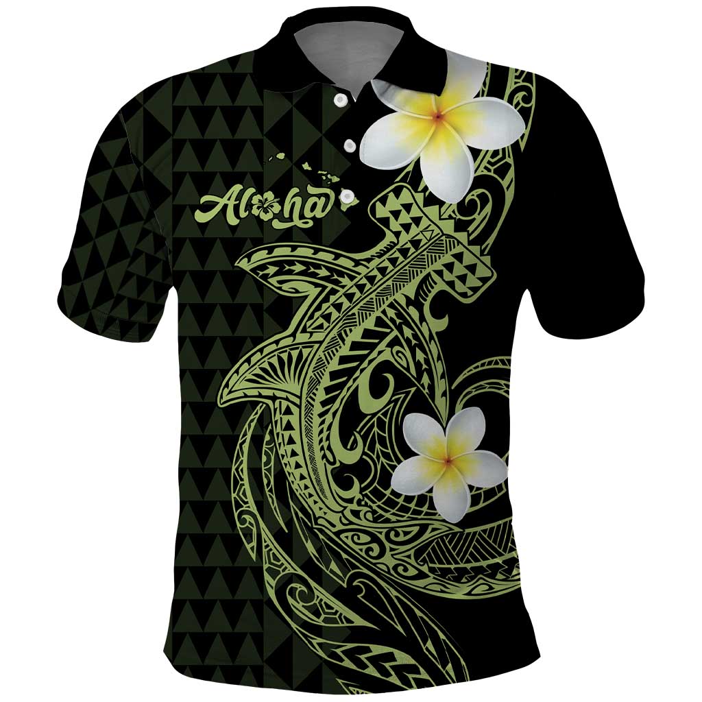 Aloha Hammerhead Shark Polo Shirt Lime Rickey Hawaiian Kakau Tribal Tattoo LT9 Lime - Polynesian Pride