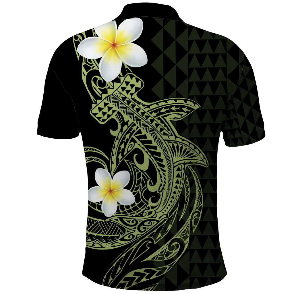 Aloha Hammerhead Shark Polo Shirt Lime Rickey Hawaiian Kakau Tribal Tattoo LT9 - Polynesian Pride