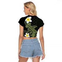 Aloha Hammerhead Shark Raglan Cropped T Shirt Lime Rickey Hawaiian Kakau Tribal Tattoo LT9 - Polynesian Pride