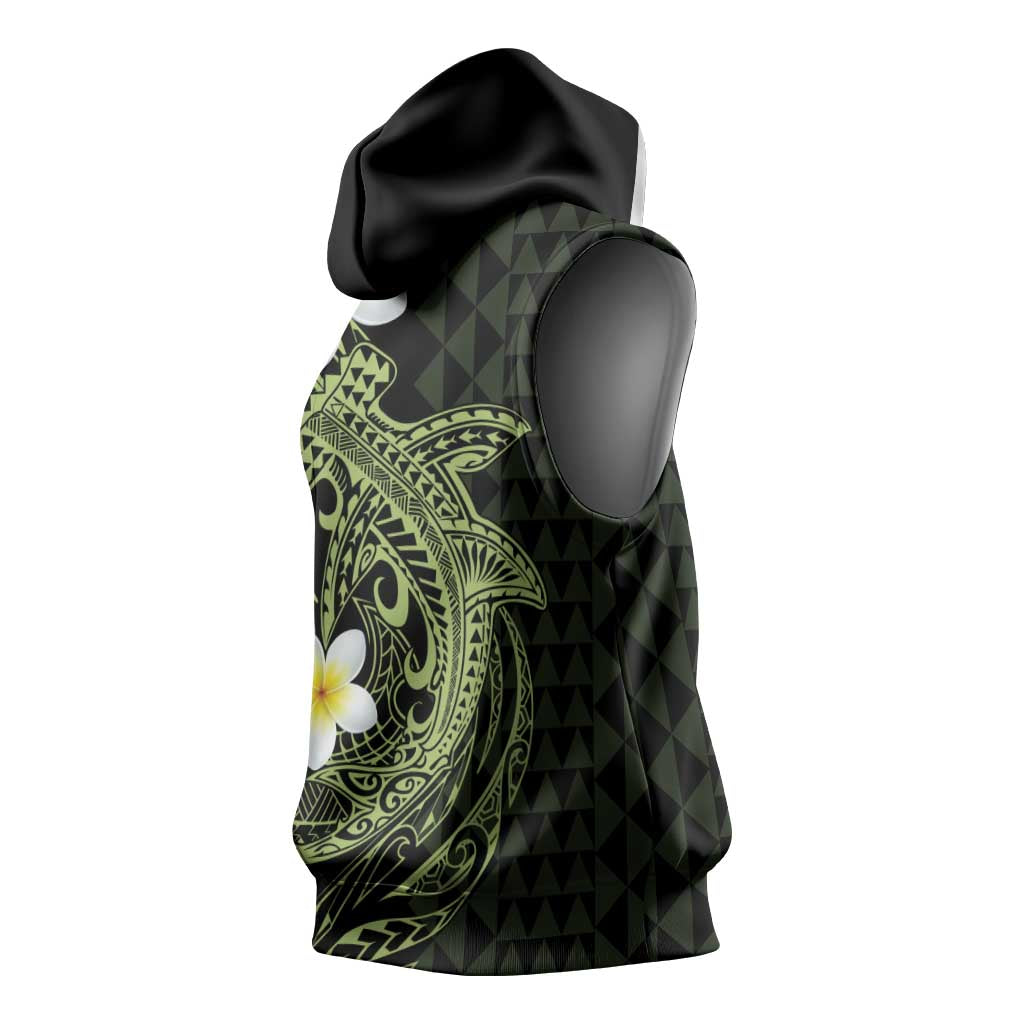 Aloha Hammerhead Shark Sleeveless Hoodie Lime Rickey Hawaiian Kakau Tribal Tattoo LT9 - Polynesian Pride