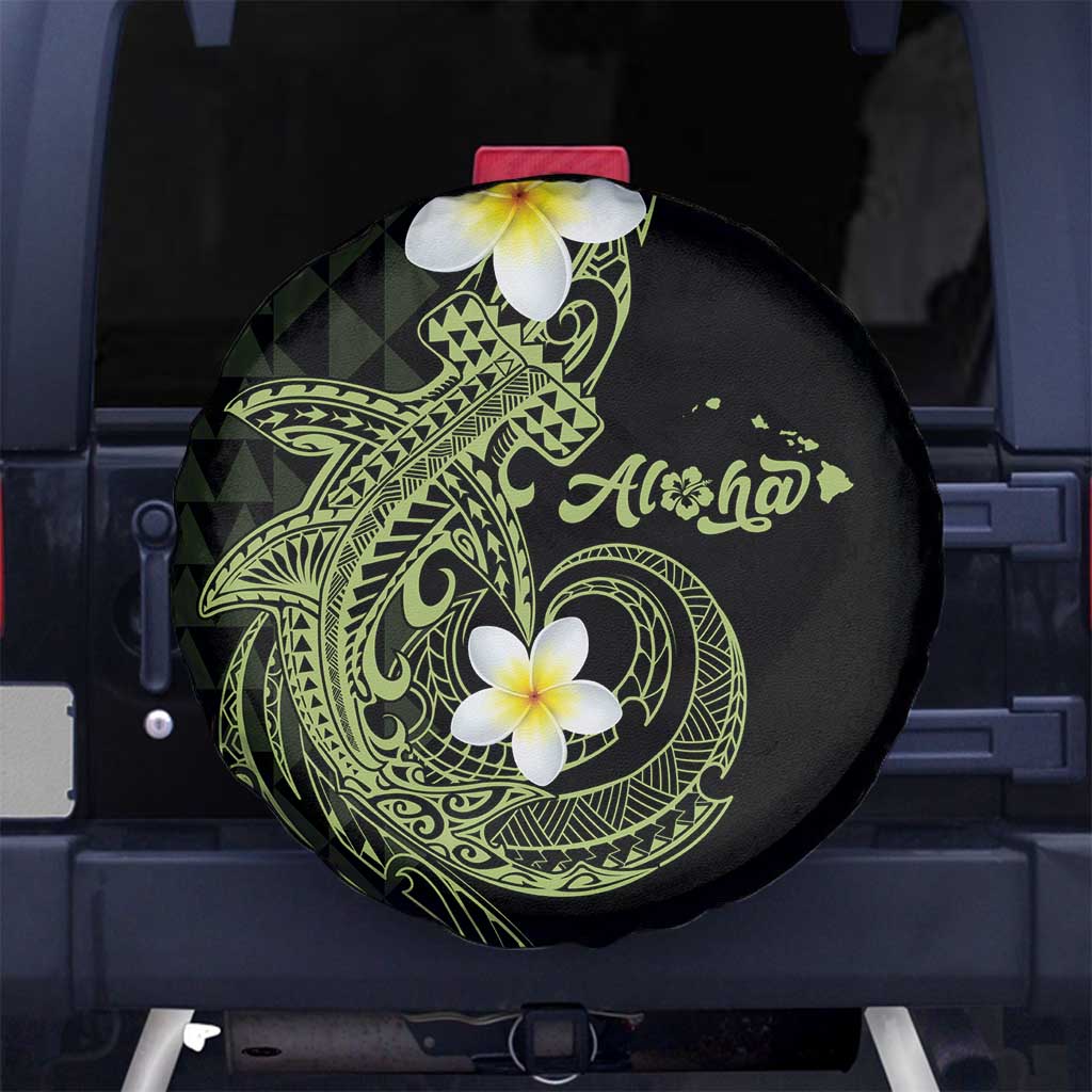 Aloha Hammerhead Shark Spare Tire Cover Lime Rickey Hawaiian Kakau Tribal Tattoo LT9 No hole Lime - Polynesian Pride