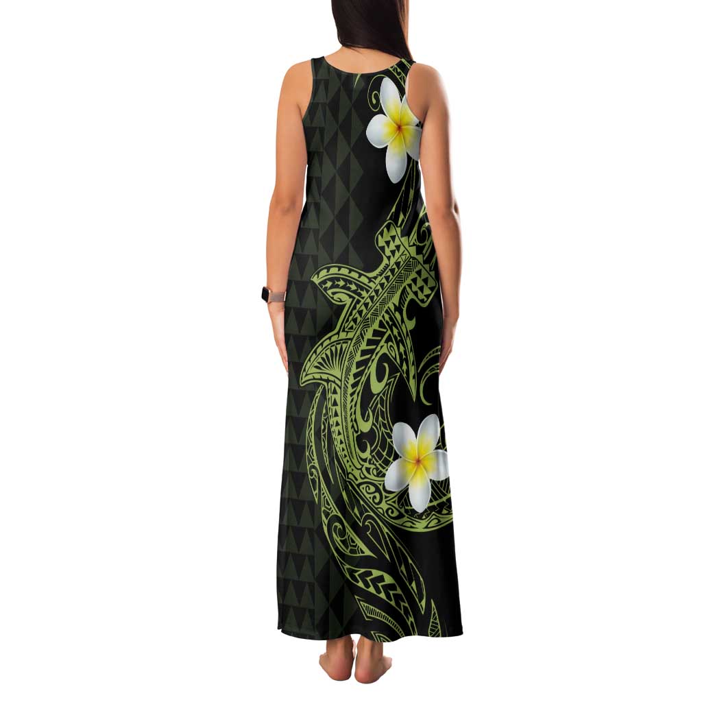 Aloha Hammerhead Shark Tank Maxi Dress Lime Rickey Hawaiian Kakau Tribal Tattoo LT9 - Polynesian Pride