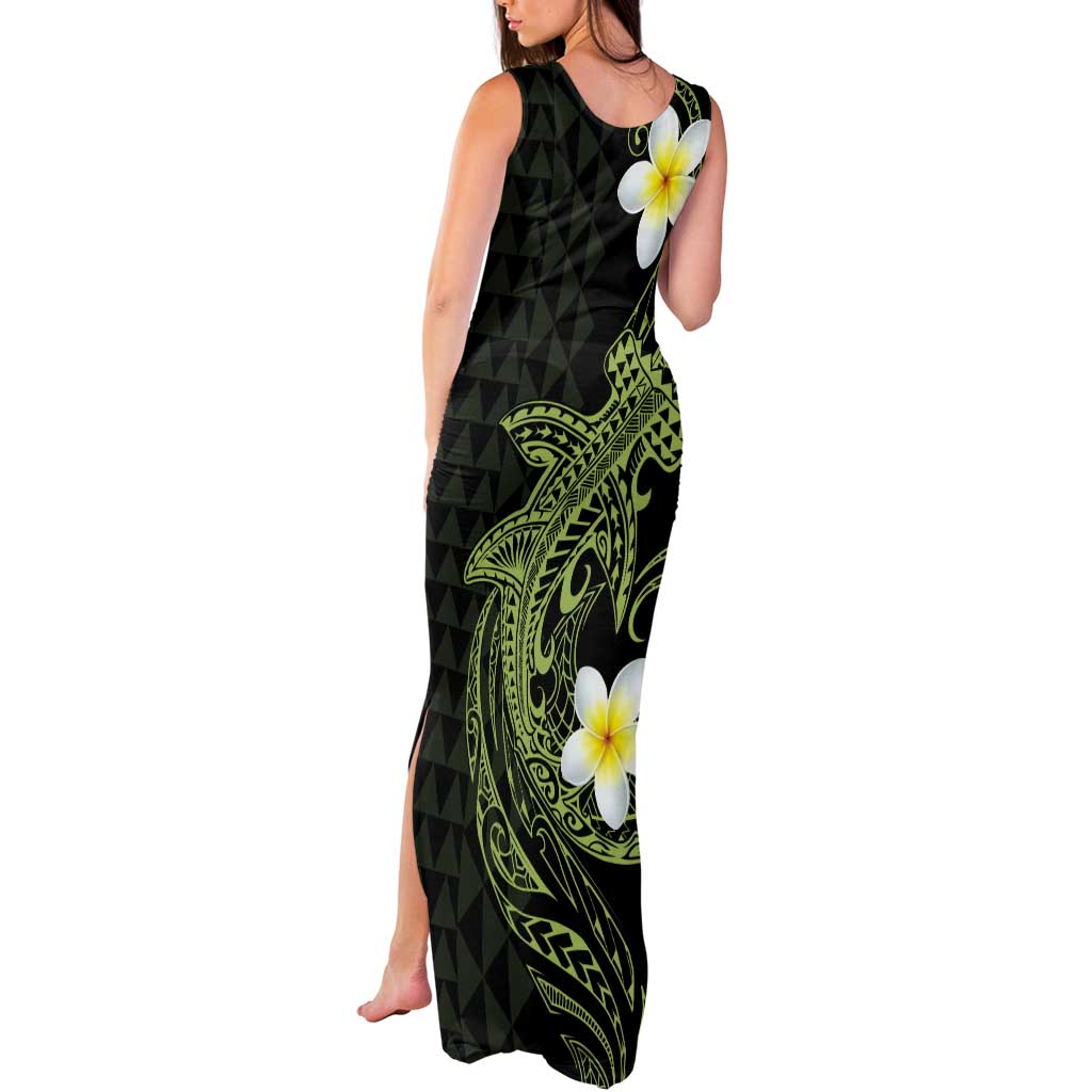 Aloha Hammerhead Shark Tank Maxi Dress Lime Rickey Hawaiian Kakau Tribal Tattoo LT9 - Polynesian Pride