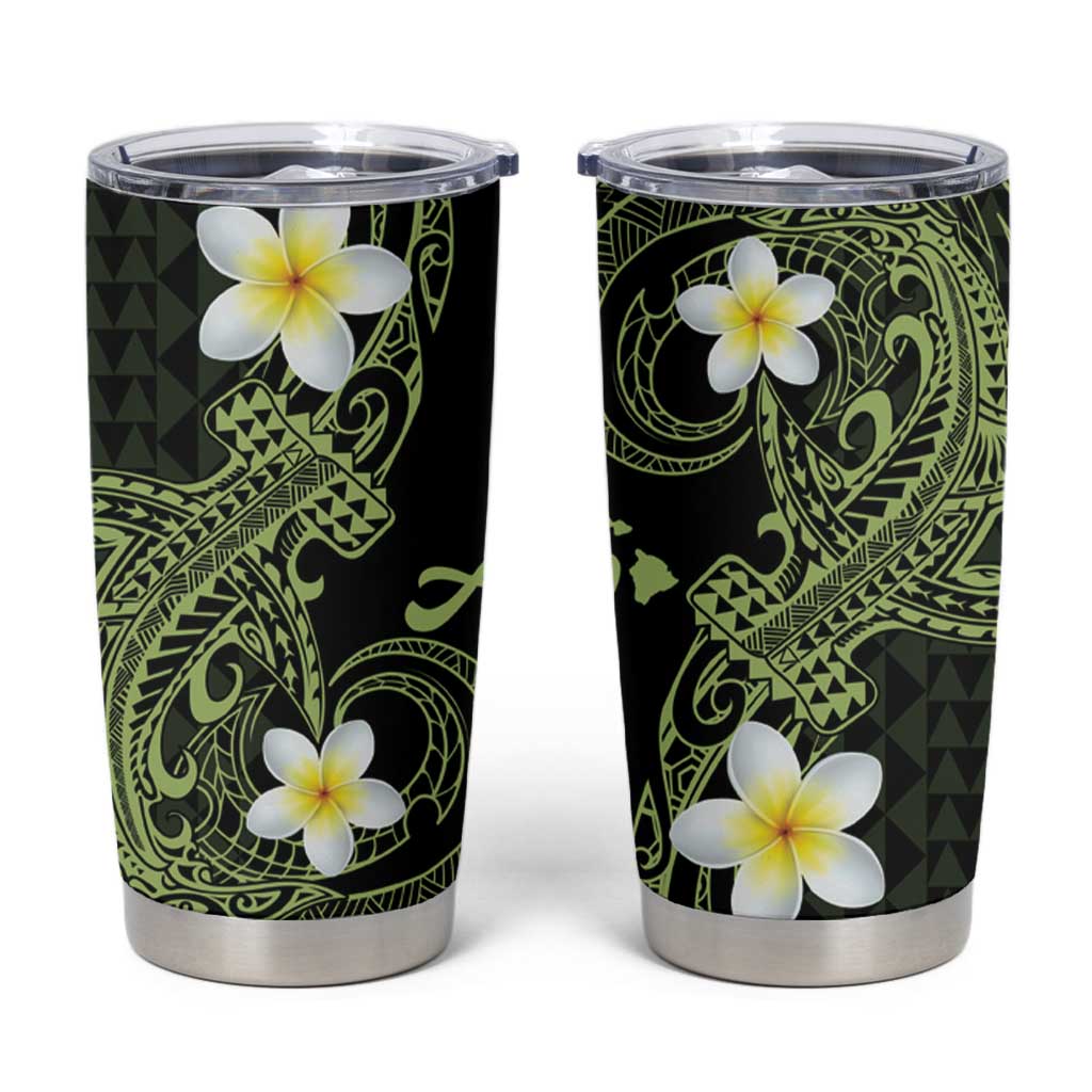 Aloha Hammerhead Shark Tumbler Cup Lime Rickey Hawaiian Kakau Tribal Tattoo LT9 Lime - Polynesian Pride