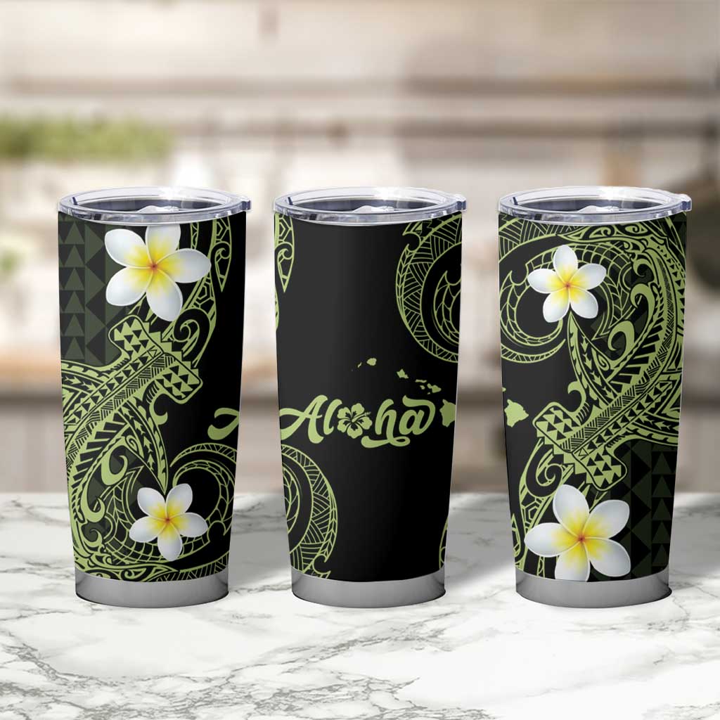 Aloha Hammerhead Shark Tumbler Cup Lime Rickey Hawaiian Kakau Tribal Tattoo LT9 - Polynesian Pride