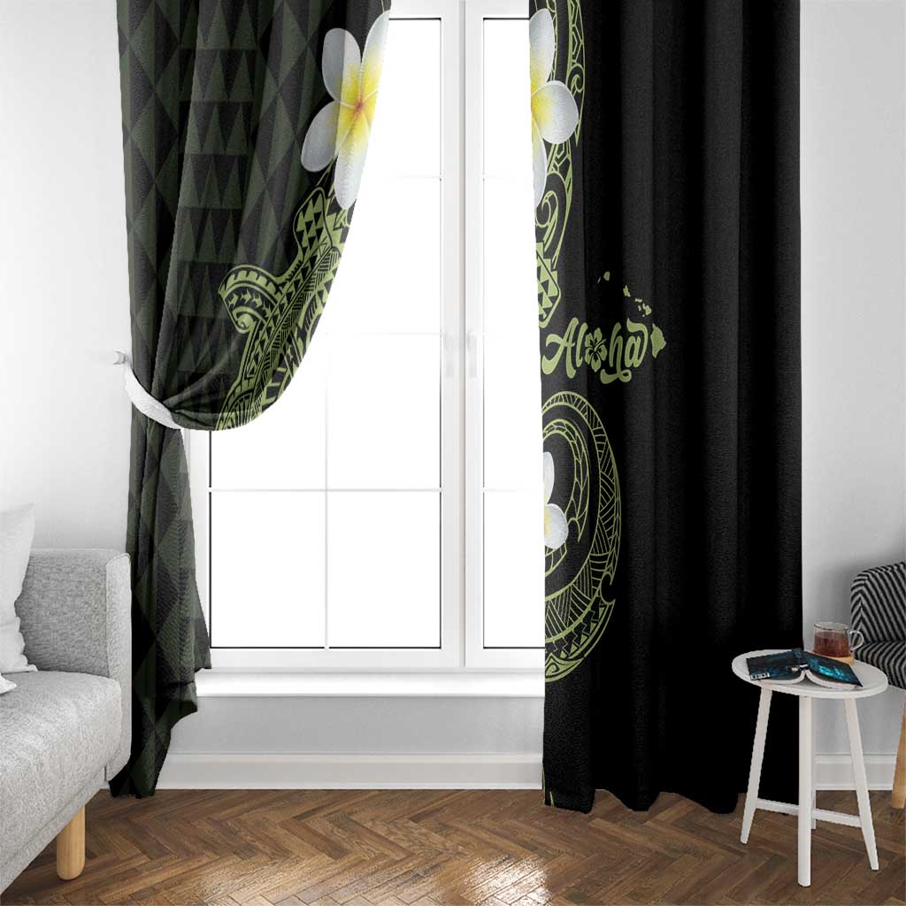 Aloha Hammerhead Shark Window Curtain Lime Rickey Hawaiian Kakau Tribal Tattoo