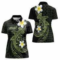 Aloha Hammerhead Shark Women Polo Shirt Lime Rickey Hawaiian Kakau Tribal Tattoo LT9 - Polynesian Pride