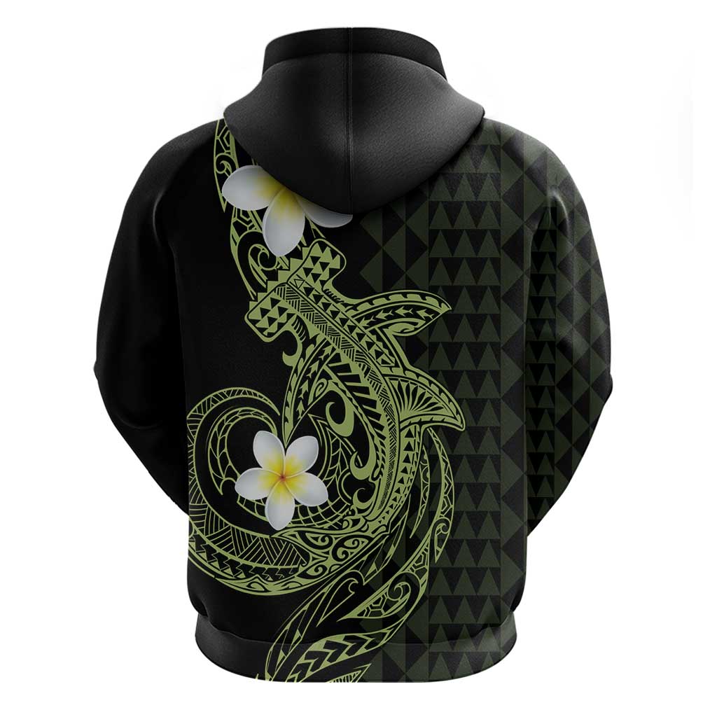Aloha Hammerhead Shark Zip Hoodie Lime Rickey Hawaiian Kakau Tribal Tattoo LT9 - Polynesian Pride