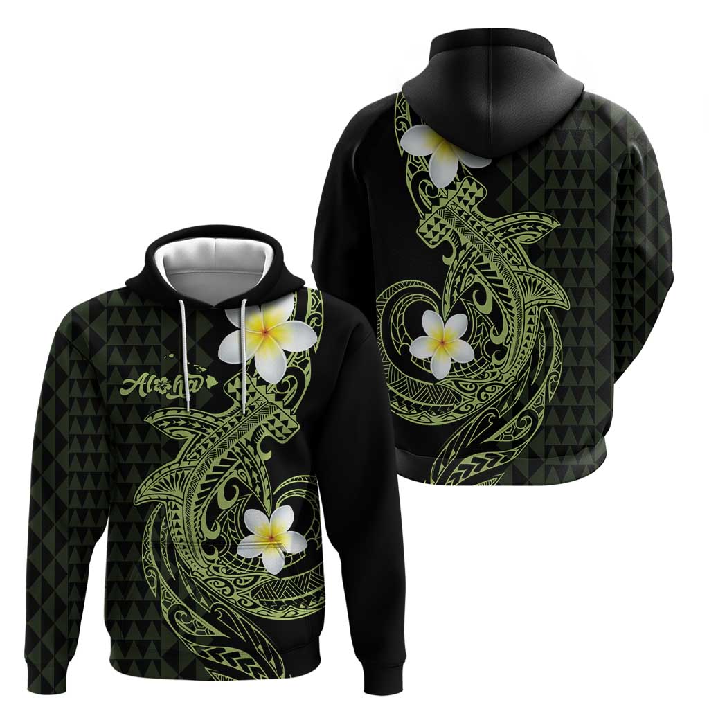 Aloha Hammerhead Shark Zip Hoodie Lime Rickey Hawaiian Kakau Tribal Tattoo LT9 - Polynesian Pride