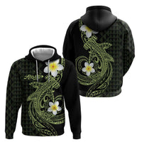 Aloha Hammerhead Shark Zip Hoodie Lime Rickey Hawaiian Kakau Tribal Tattoo LT9 - Polynesian Pride
