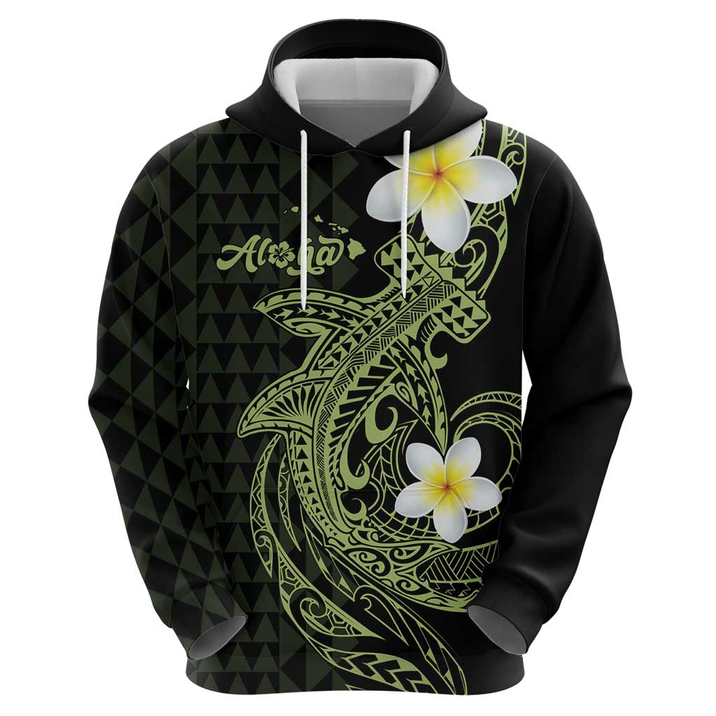 Aloha Hammerhead Shark Zip Hoodie Lime Rickey Hawaiian Kakau Tribal Tattoo LT9 - Polynesian Pride