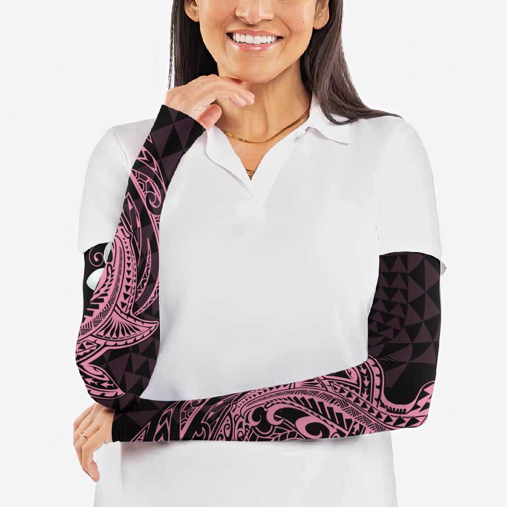 Aloha Hammerhead Shark Arm Sleeves Vivacious Pink Hawaiian Kakau Tribal Tattoo - Polynesian Pride