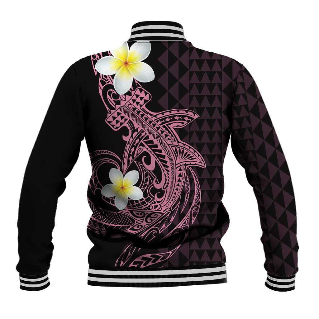 Aloha Hammerhead Shark Baseball Jacket Vivacious Pink Hawaiian Kakau Tribal Tattoo LT9 - Polynesian Pride