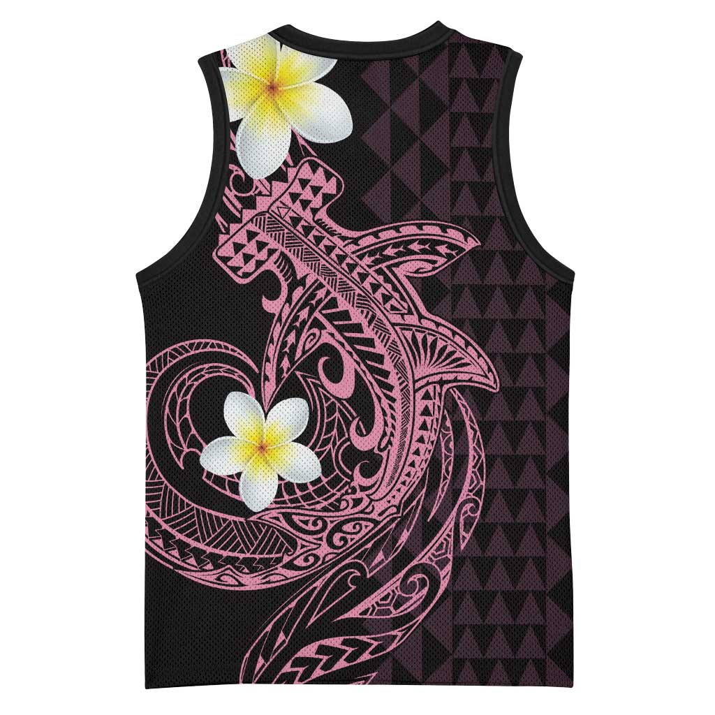 Aloha Hammerhead Shark Basketball Jersey Vivacious Pink Hawaiian Kakau Tribal Tattoo LT9 - Polynesian Pride