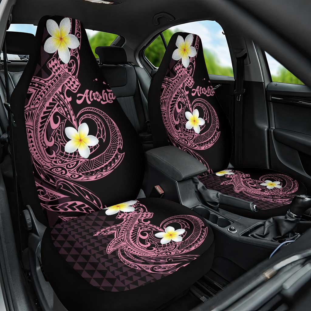Aloha Hammerhead Shark Car Seat Cover Vivacious Pink Hawaiian Kakau Tribal Tattoo LT9 One Size Pink - Polynesian Pride