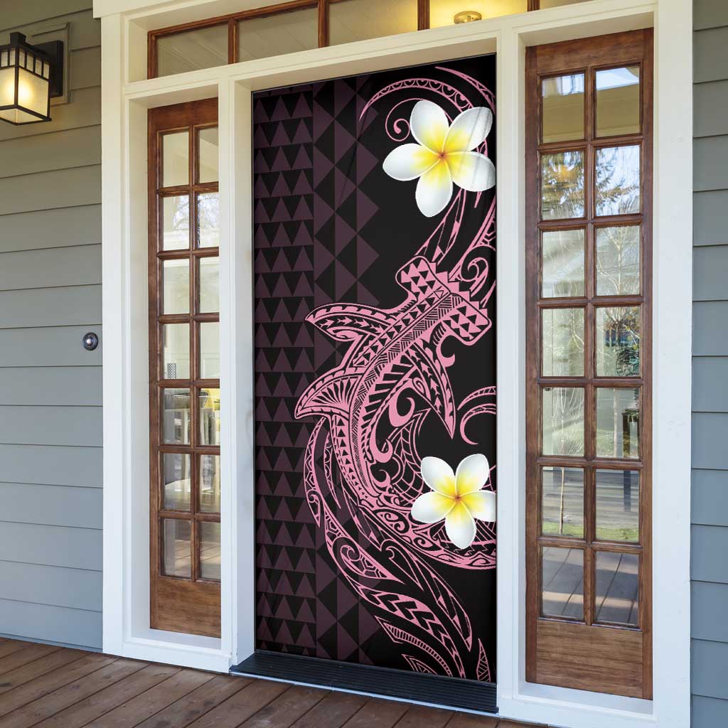 Aloha Hammerhead Shark Door Cover Vivacious Pink Hawaiian Kakau Tribal Tattoo LT9 - Polynesian Pride