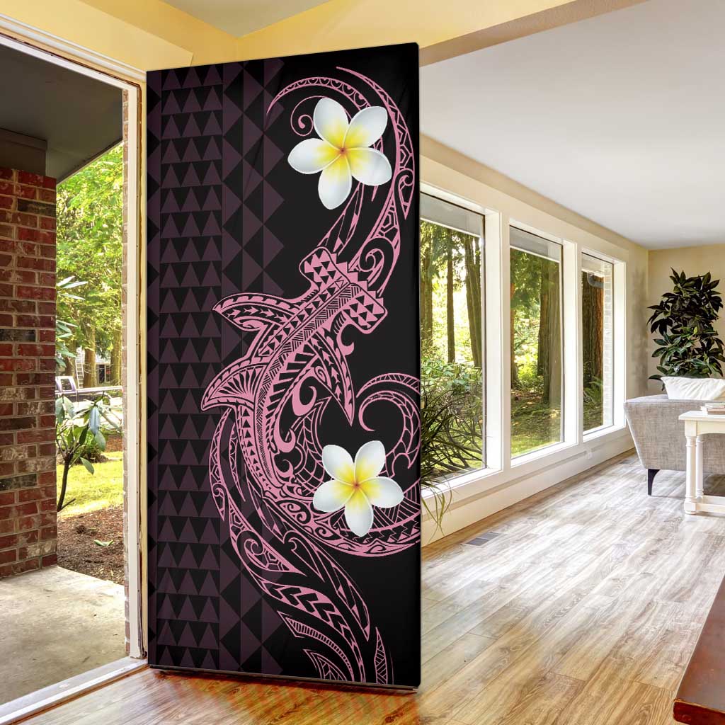 Aloha Hammerhead Shark Door Cover Vivacious Pink Hawaiian Kakau Tribal Tattoo LT9 - Polynesian Pride