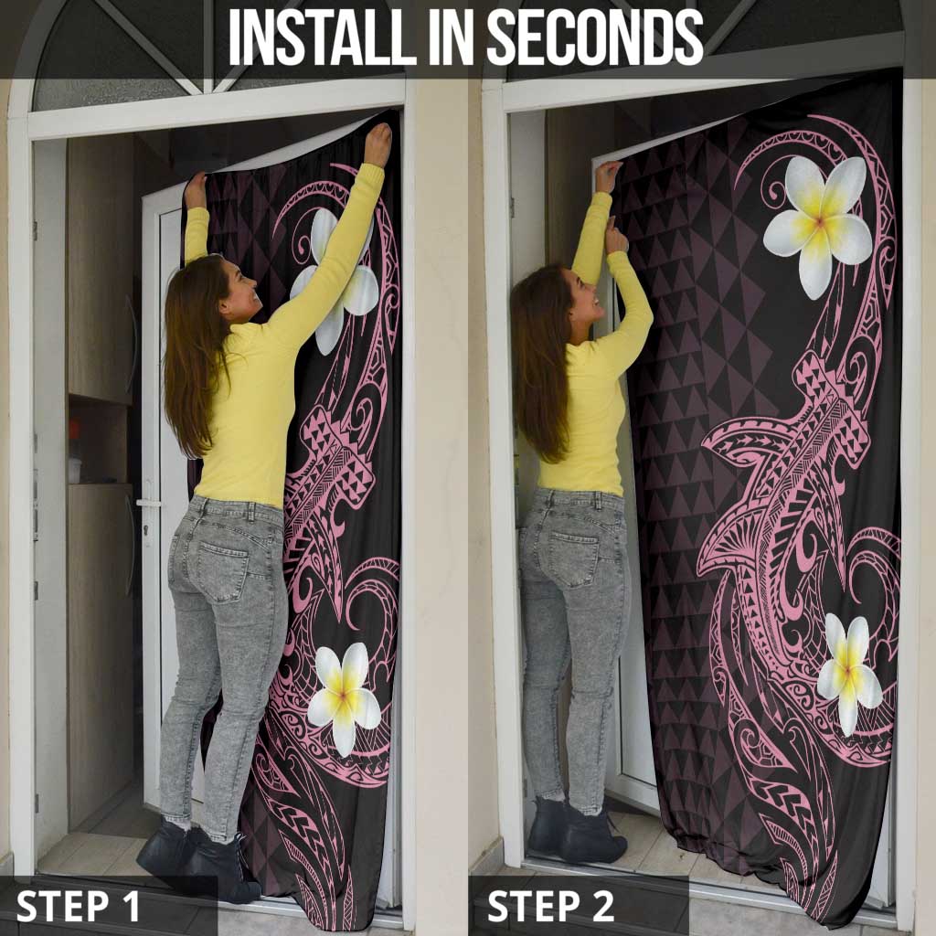 Aloha Hammerhead Shark Door Cover Vivacious Pink Hawaiian Kakau Tribal Tattoo LT9 - Polynesian Pride