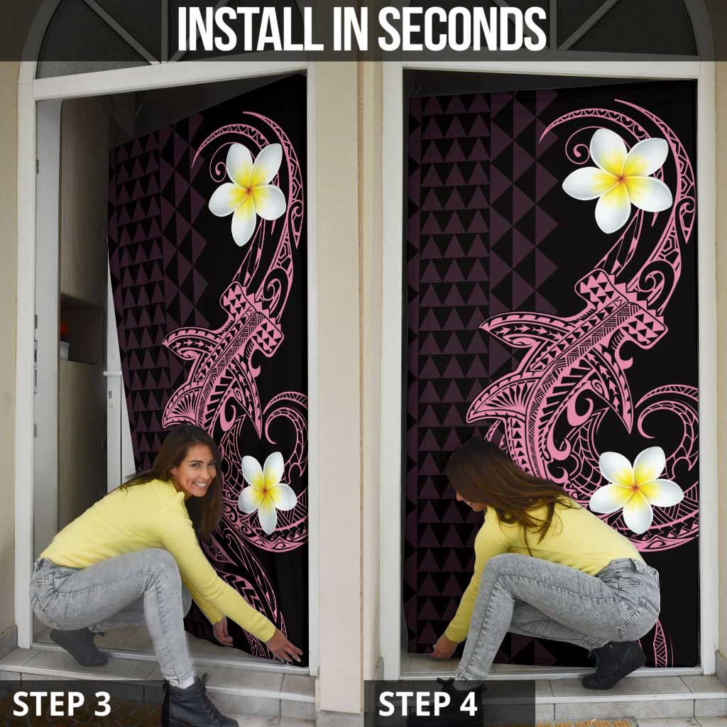 Aloha Hammerhead Shark Door Cover Vivacious Pink Hawaiian Kakau Tribal Tattoo LT9 - Polynesian Pride