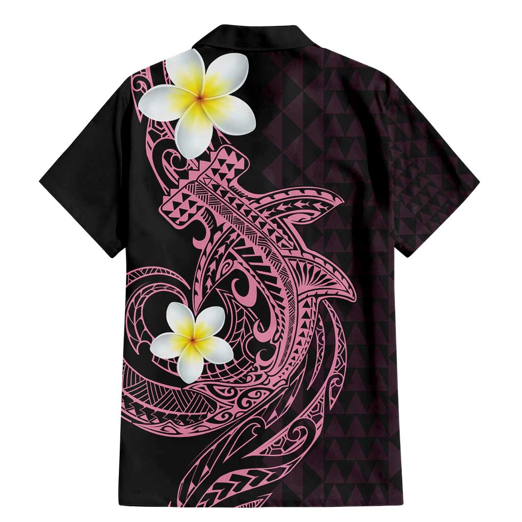 Aloha Hammerhead Shark Family Matching Mermaid Dress and Hawaiian Shirt Vivacious Pink Hawaiian Kakau Tribal Tattoo LT9 - Polynesian Pride