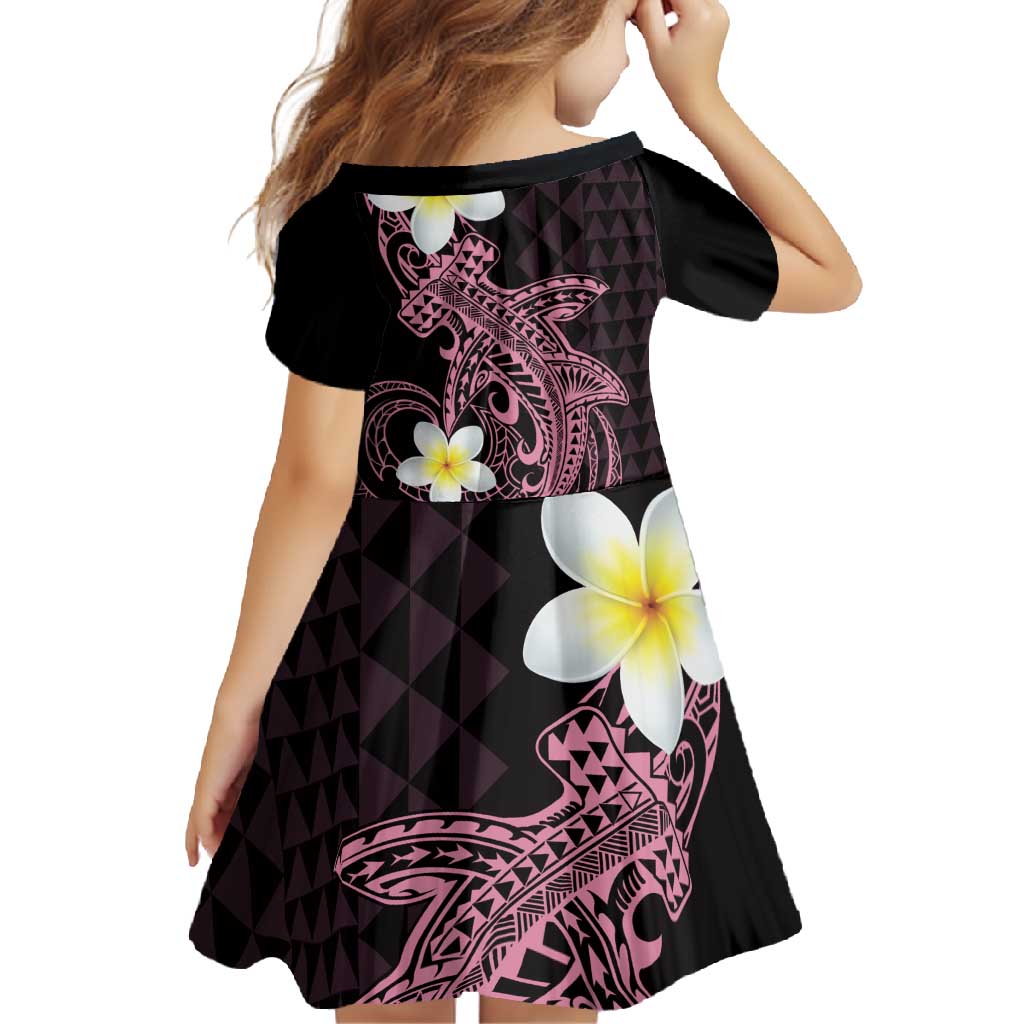 Aloha Hammerhead Shark Family Matching Off Shoulder Maxi Dress and Hawaiian Shirt Vivacious Pink Hawaiian Kakau Tribal Tattoo LT9 - Polynesian Pride