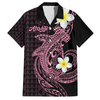 Aloha Hammerhead Shark Hawaiian Shirt Vivacious Pink Hawaiian Kakau Tribal Tattoo LT9 Pink - Polynesian Pride