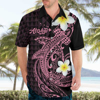 Aloha Hammerhead Shark Hawaiian Shirt Vivacious Pink Hawaiian Kakau Tribal Tattoo LT9 - Polynesian Pride