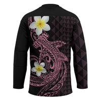Aloha Hammerhead Shark Hockey Jersey Vivacious Pink Hawaiian Kakau Tribal Tattoo LT9 - Polynesian Pride