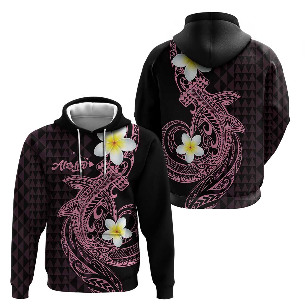 Aloha Hammerhead Shark Hoodie Vivacious Pink Hawaiian Kakau Tribal Tattoo LT9 - Polynesian Pride