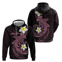 Aloha Hammerhead Shark Hoodie Vivacious Pink Hawaiian Kakau Tribal Tattoo LT9 - Polynesian Pride