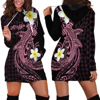 Aloha Hammerhead Shark Hoodie Dress Vivacious Pink Hawaiian Kakau Tribal Tattoo LT9 - Polynesian Pride
