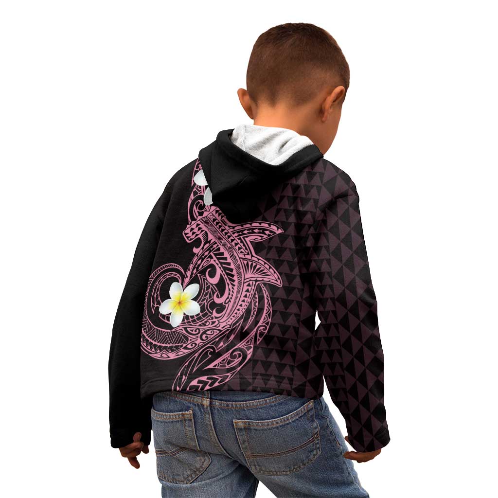 Aloha Hammerhead Shark Kid Hoodie Vivacious Pink Hawaiian Kakau Tribal Tattoo LT9 - Polynesian Pride