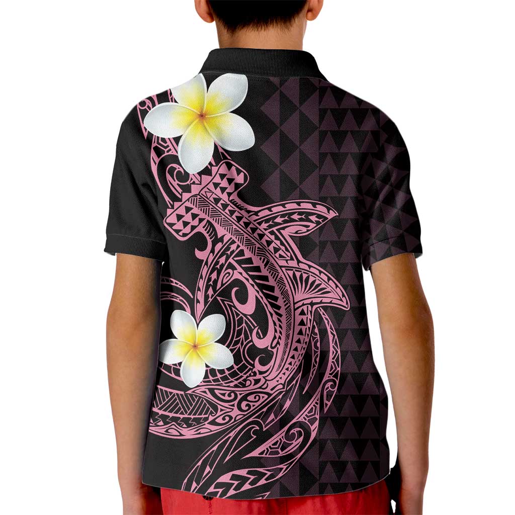 Aloha Hammerhead Shark Kid Polo Shirt Vivacious Pink Hawaiian Kakau Tribal Tattoo LT9 - Polynesian Pride