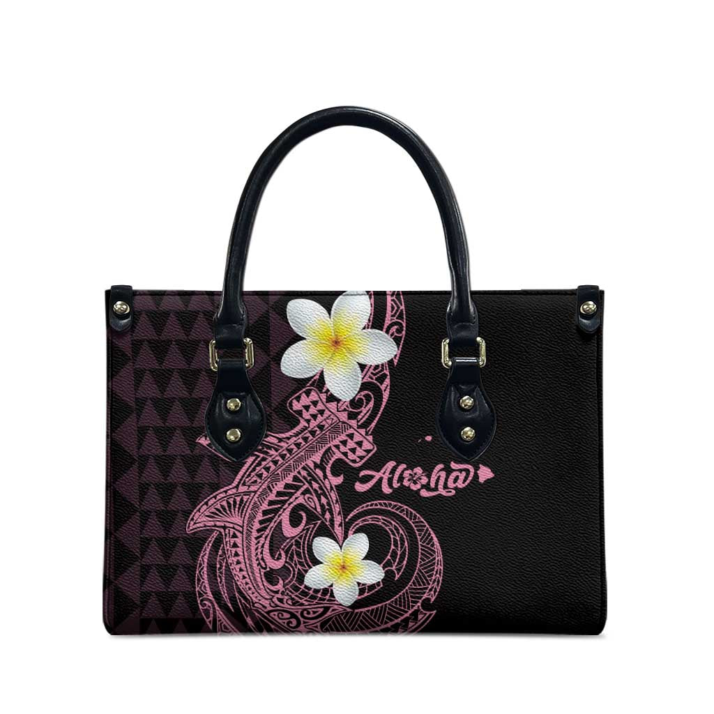 Aloha Hammerhead Shark Leather Bag Vivacious Pink Hawaiian Kakau Tribal Tattoo - Polynesian Pride