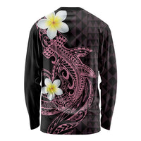 Aloha Hammerhead Shark Long Sleeve Shirt Vivacious Pink Hawaiian Kakau Tribal Tattoo LT9 - Polynesian Pride