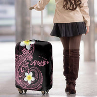 Aloha Hammerhead Shark Luggage Cover Vivacious Pink Hawaiian Kakau Tribal Tattoo LT9 - Polynesian Pride