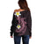 Aloha Hammerhead Shark Off Shoulder Sweater Vivacious Pink Hawaiian Kakau Tribal Tattoo