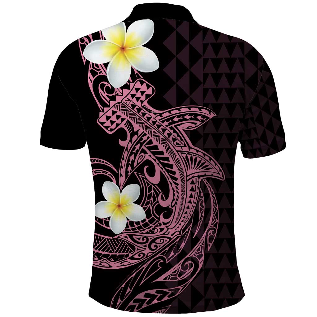 Aloha Hammerhead Shark Polo Shirt Vivacious Pink Hawaiian Kakau Tribal Tattoo LT9 - Polynesian Pride