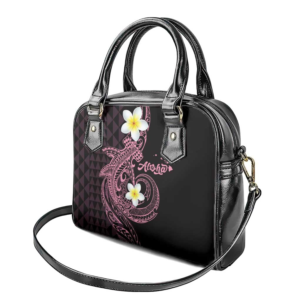 Aloha Hammerhead Shark Shoulder Handbag Vivacious Pink Hawaiian Kakau Tribal Tattoo