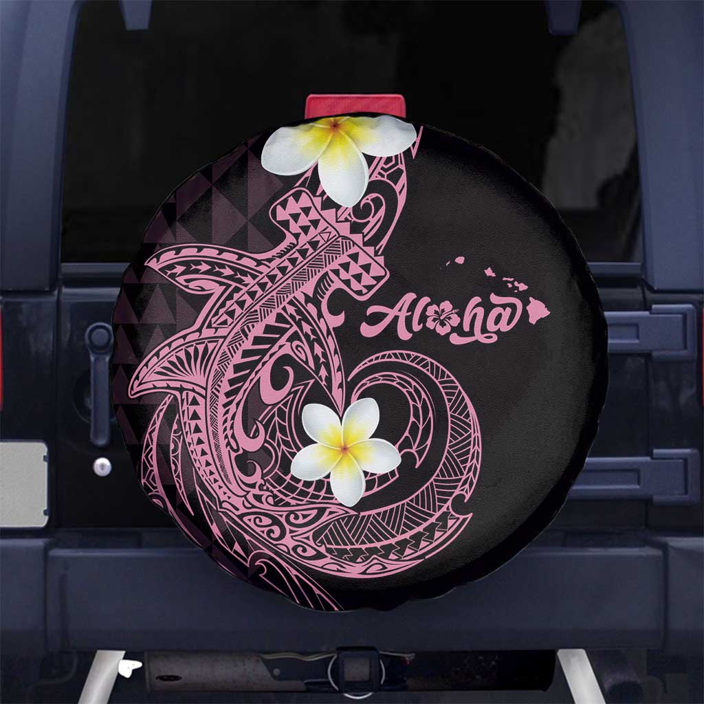 Aloha Hammerhead Shark Spare Tire Cover Vivacious Pink Hawaiian Kakau Tribal Tattoo LT9 No hole Pink - Polynesian Pride